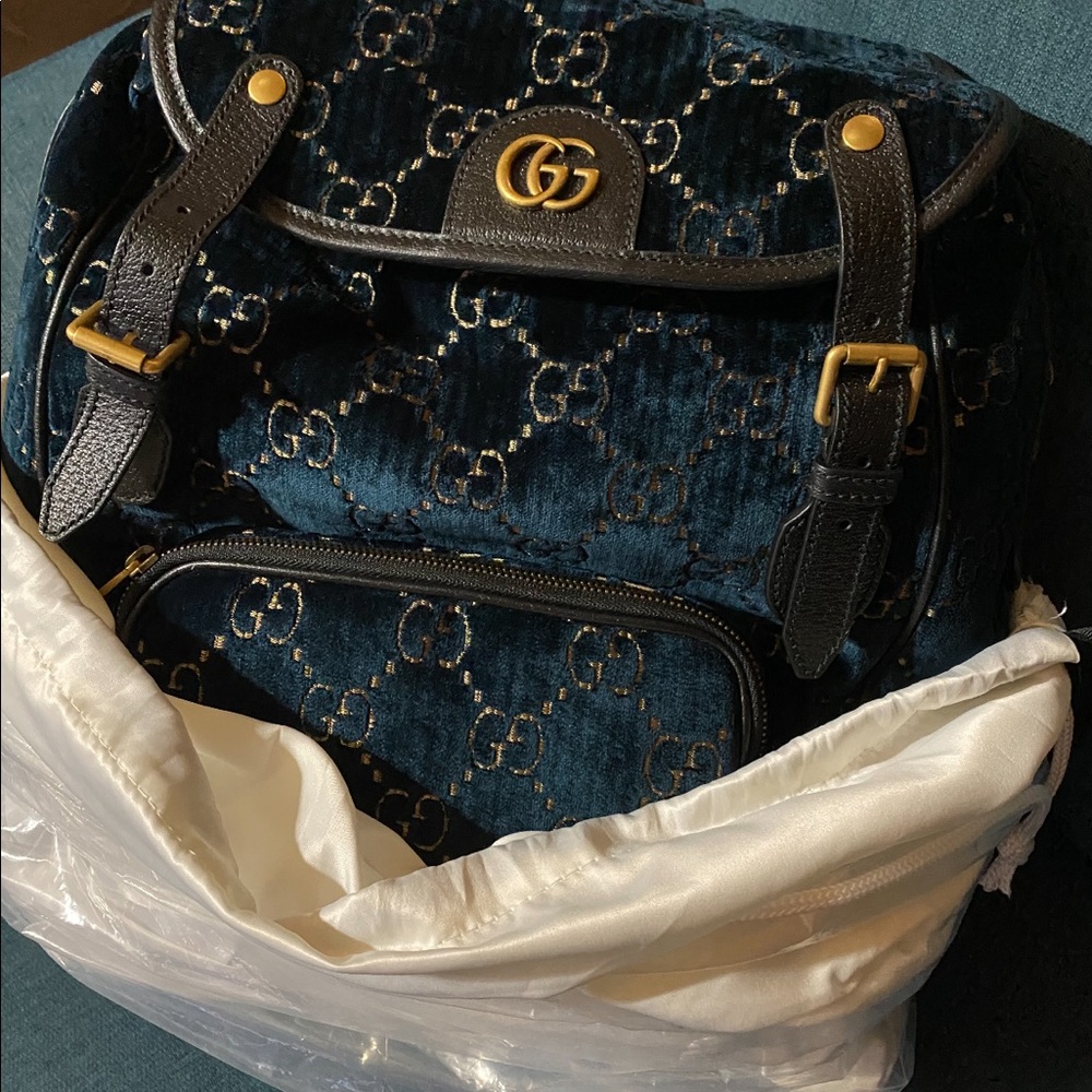 Blue velvet bag